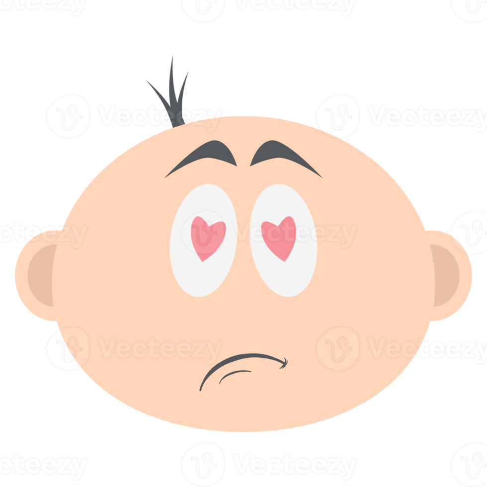 collection d'expressions de visage d'émoticône de tête de bébé garçon png