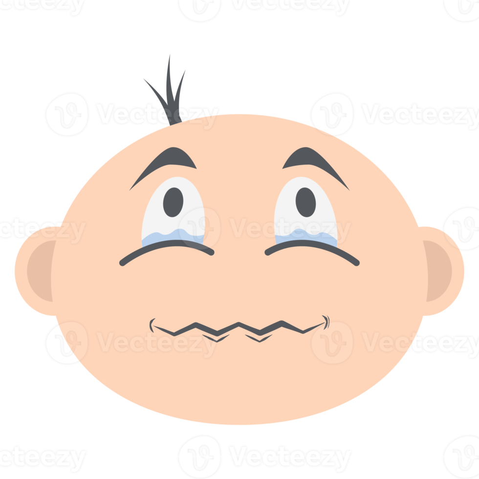 coleção de expressão de rosto de emoticon de cabeça de bebê menino png