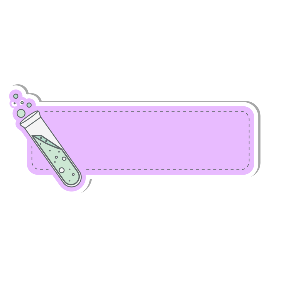 chemical test tube cute label name tags sticker png