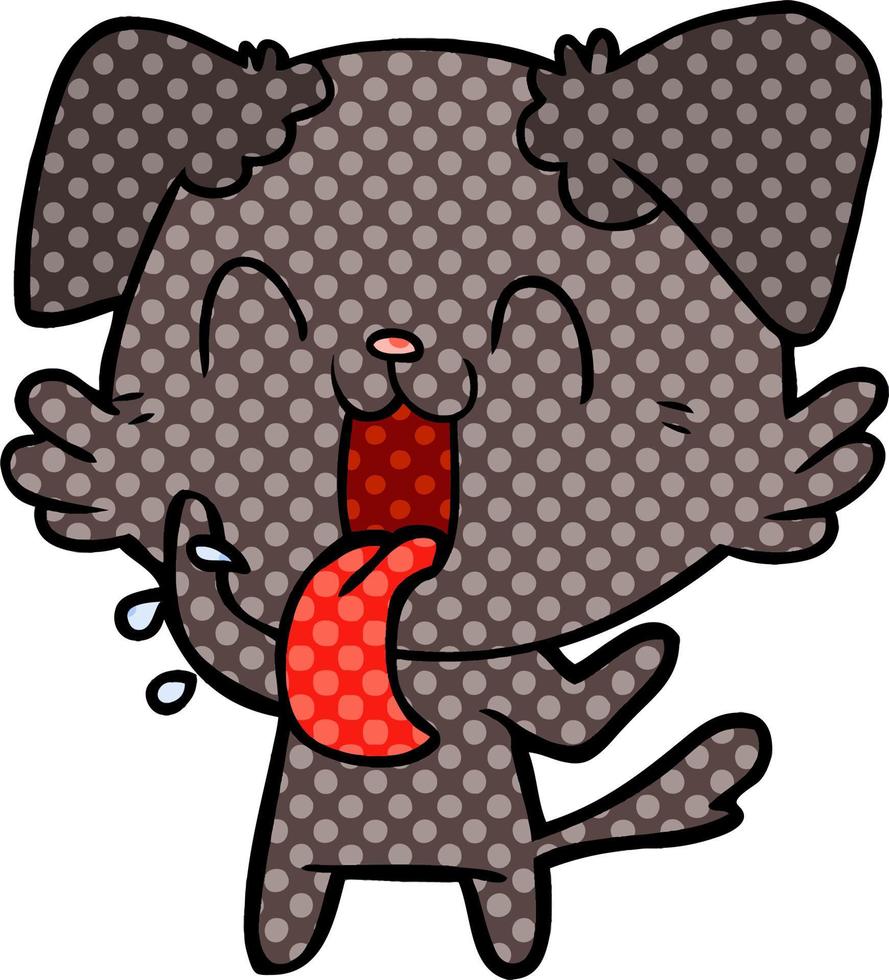 cartoon panting dog vector