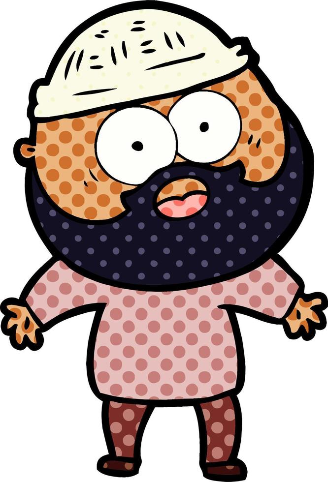 cartoon bearded man vector