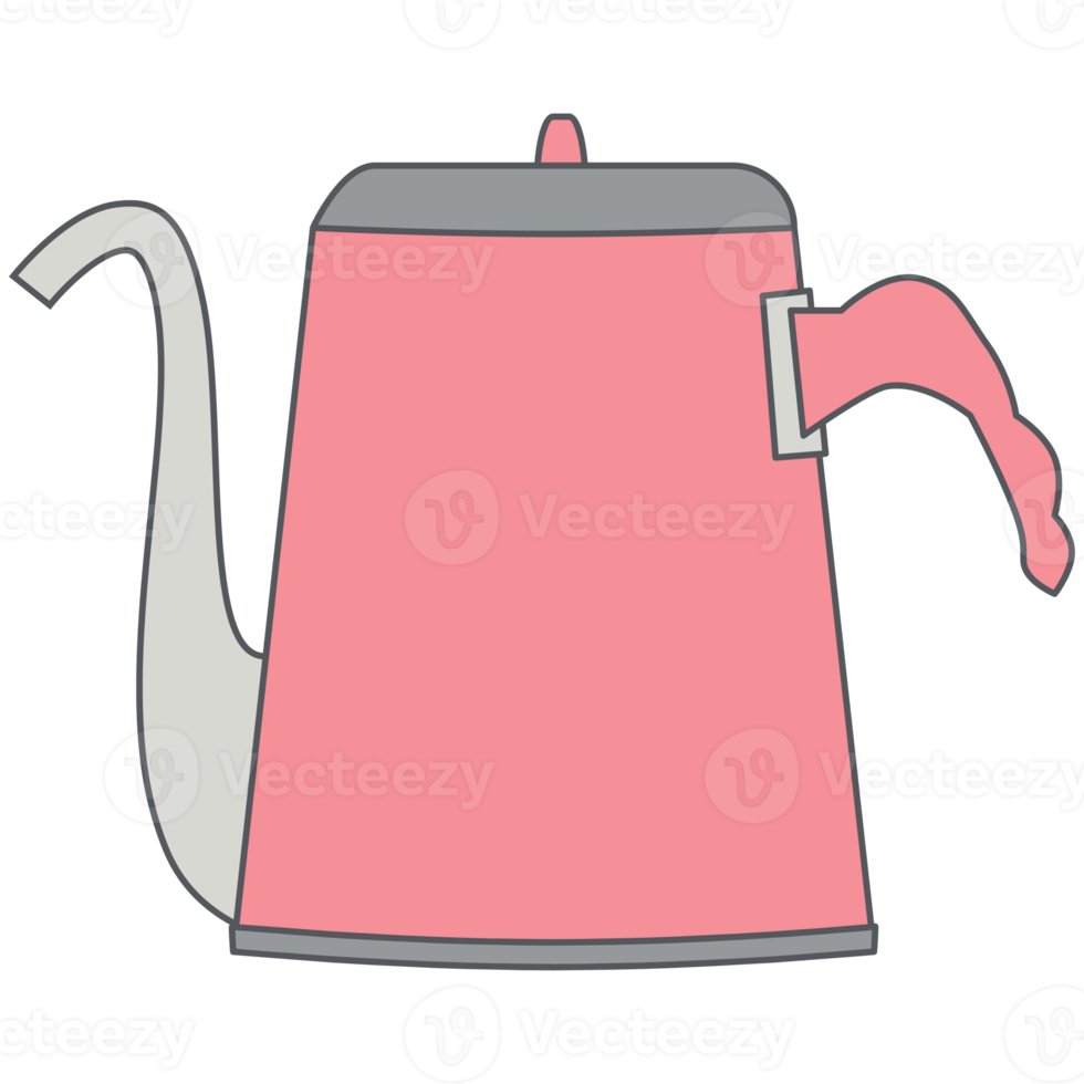 long neck teapot coffee maker tools utility png