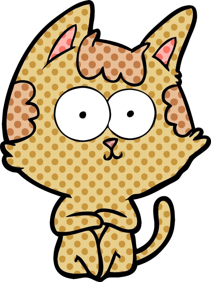 happy cartoon cat vector