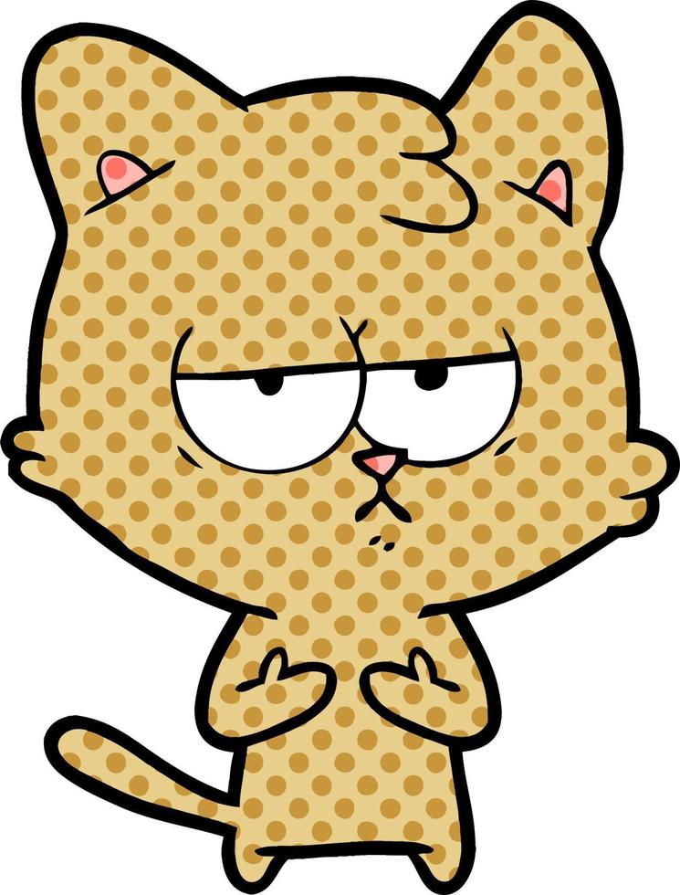 bored cartoon cat vector