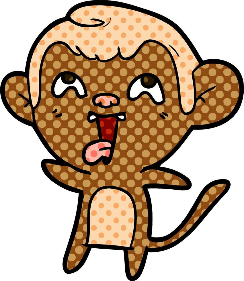 crazy cartoon monkey vector