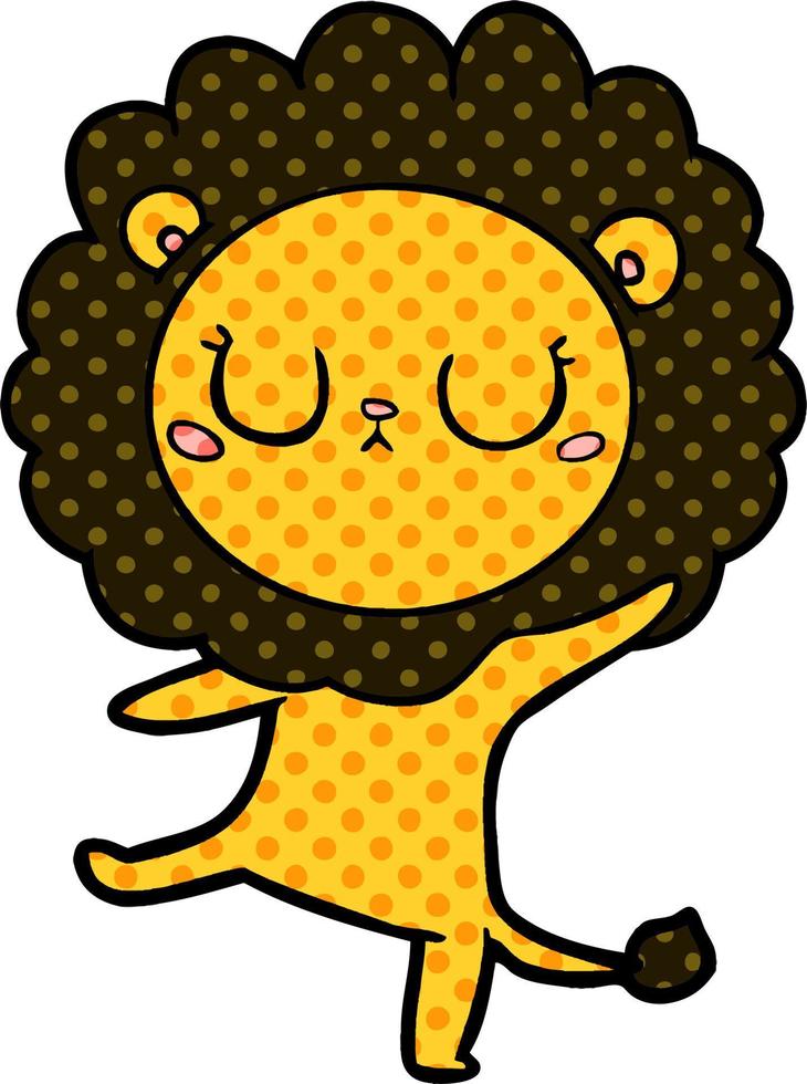 cartoon lion dancing vector