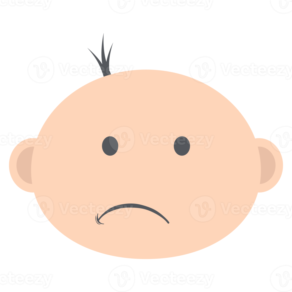 collection d'expressions de visage d'émoticône de tête de bébé garçon png