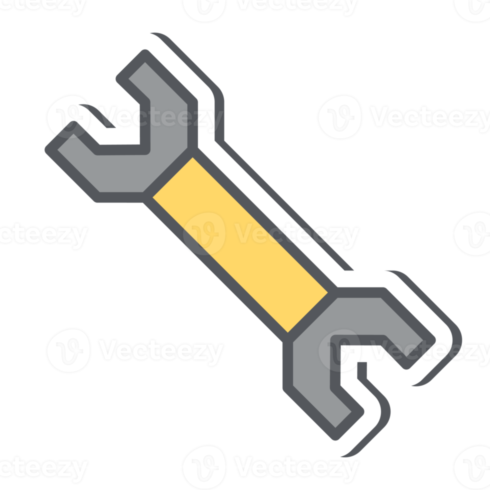 double sided wrench minimalist construction tools sticker collection set png