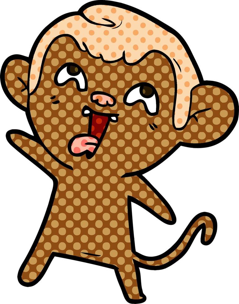 crazy cartoon monkey vector