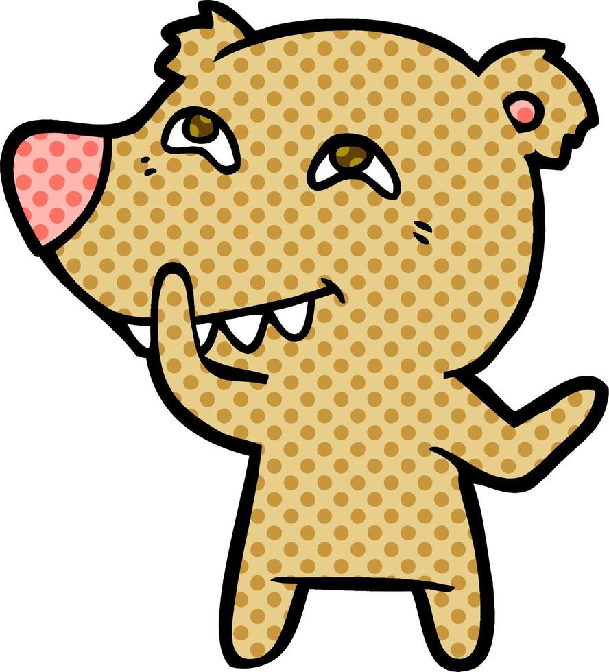 cartoon bear showing teeth vector