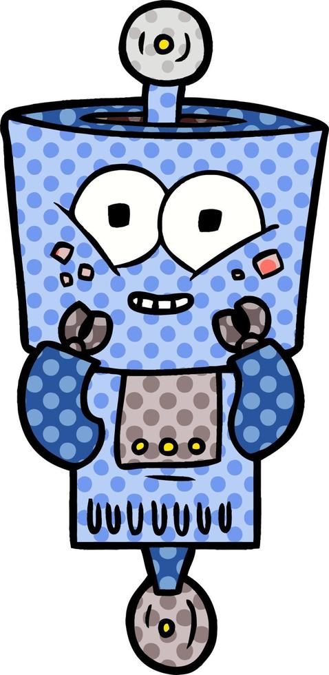 happy cartoon robot vector