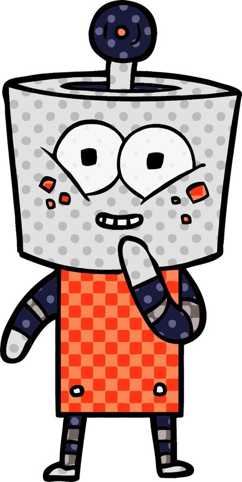happy cartoon robot giggling vector