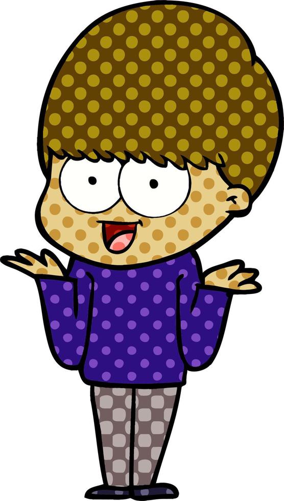 happy cartoon boy vector
