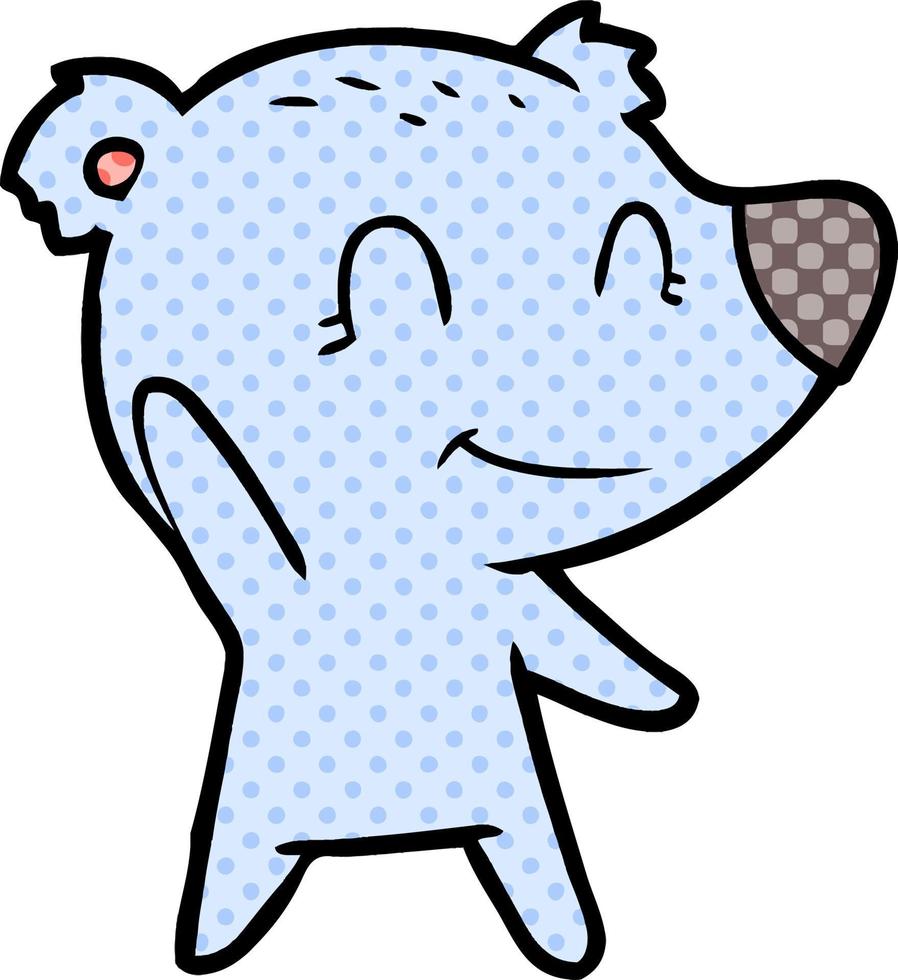 dibujos animados de oso amistoso vector