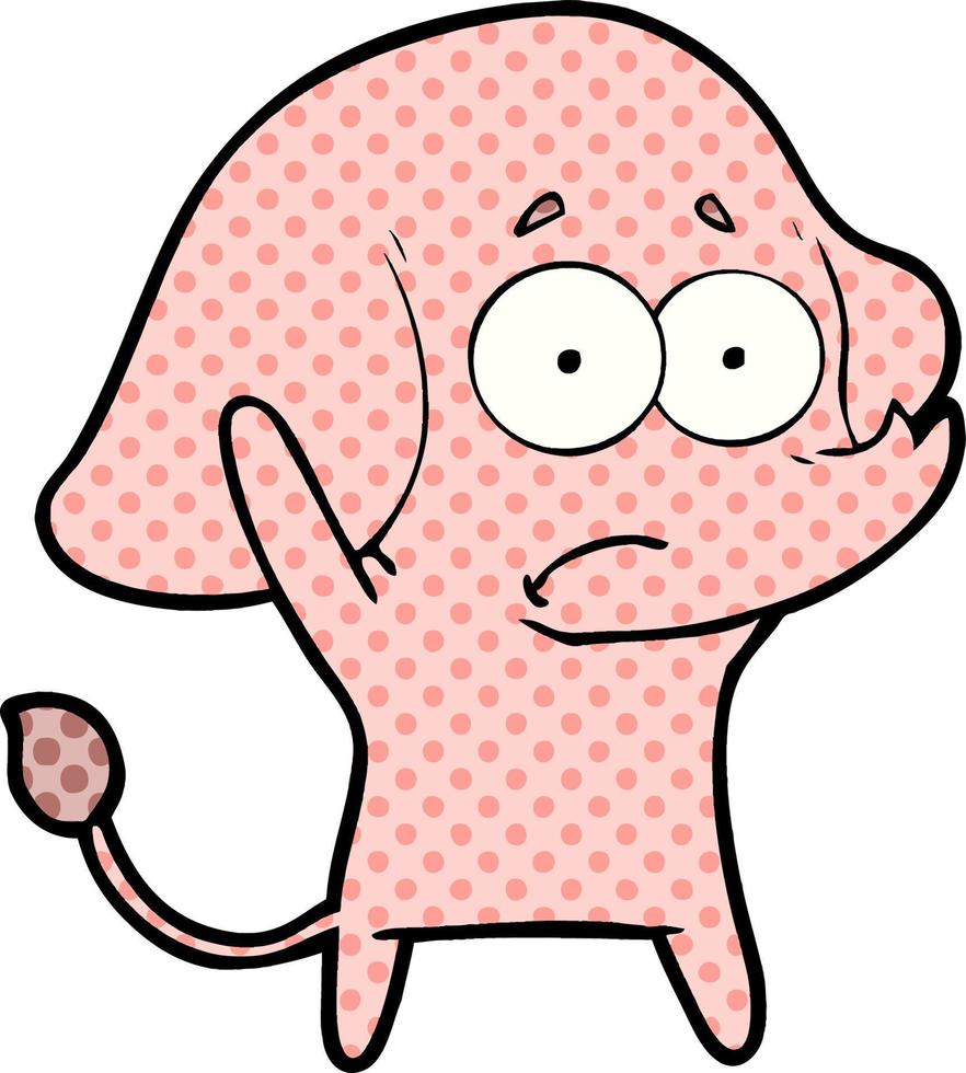 cartoon unsure elephant vector