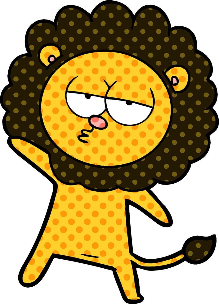 cartoon tired lion vector