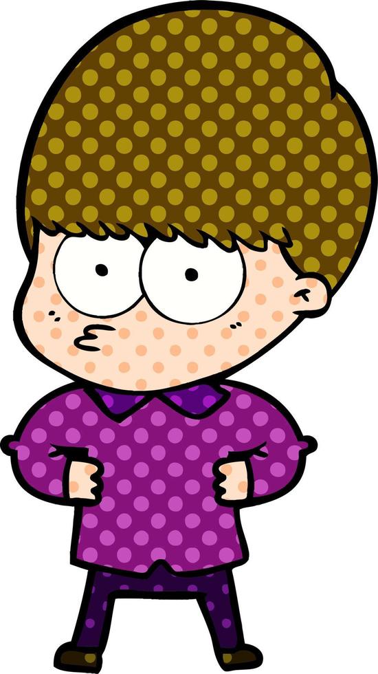 niño curioso de dibujos animados vector