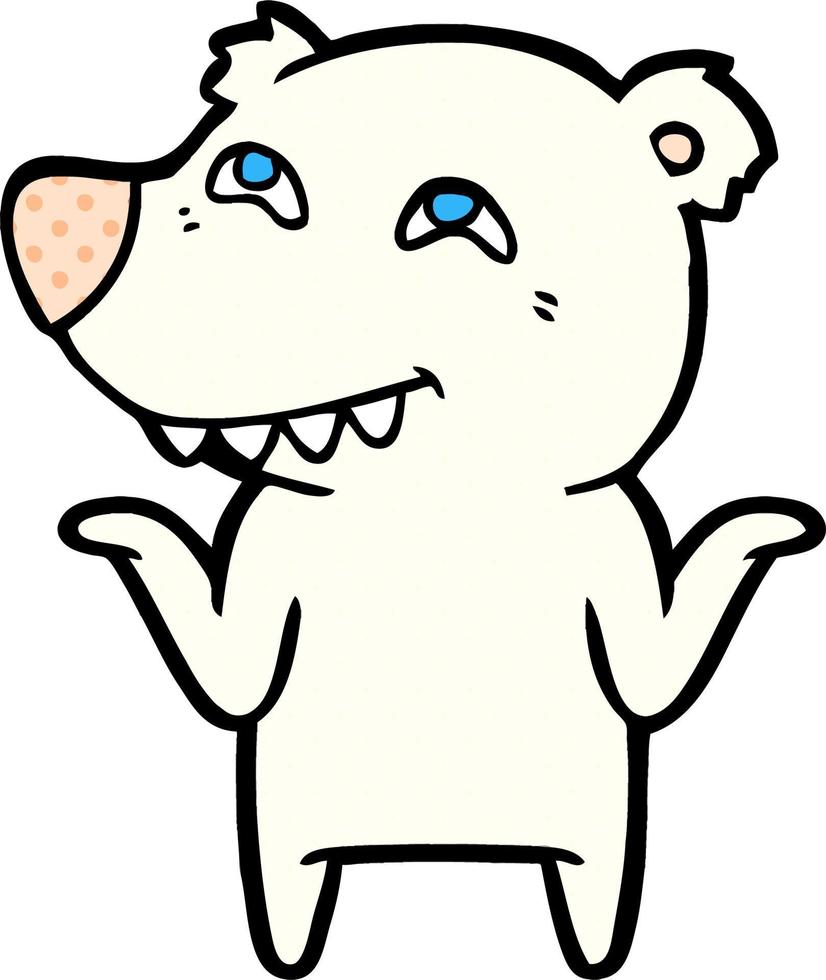cartoon polar bear showing teeth vector