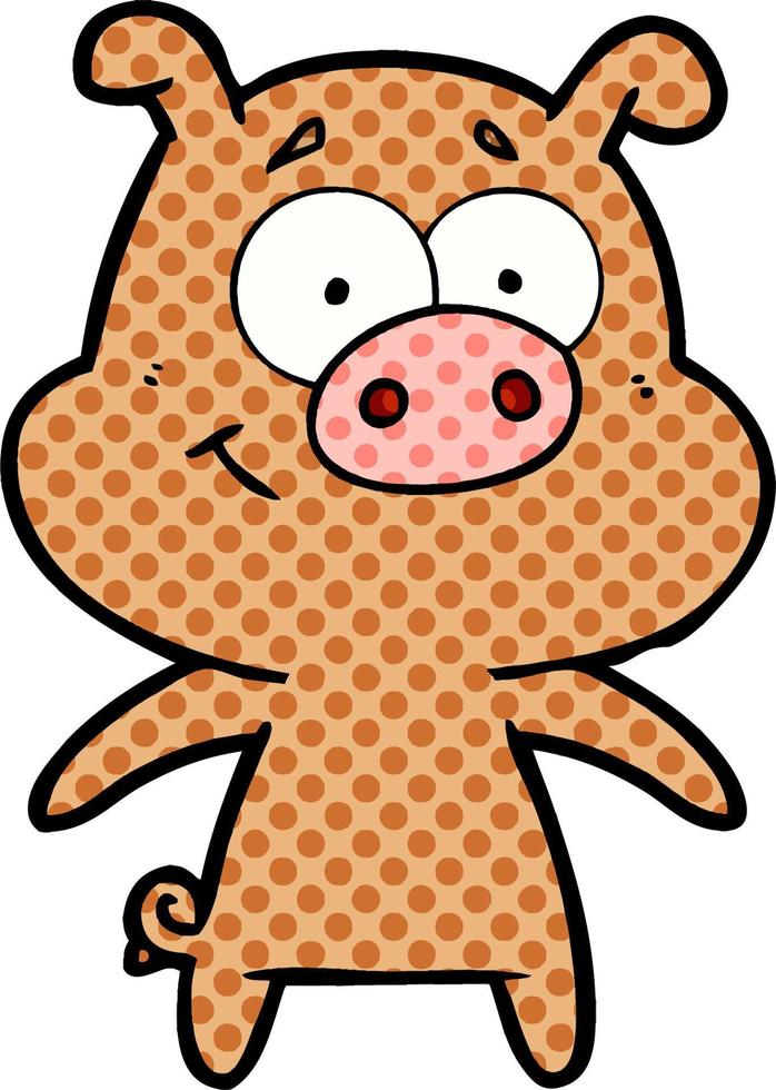 happy cartoon pig vector