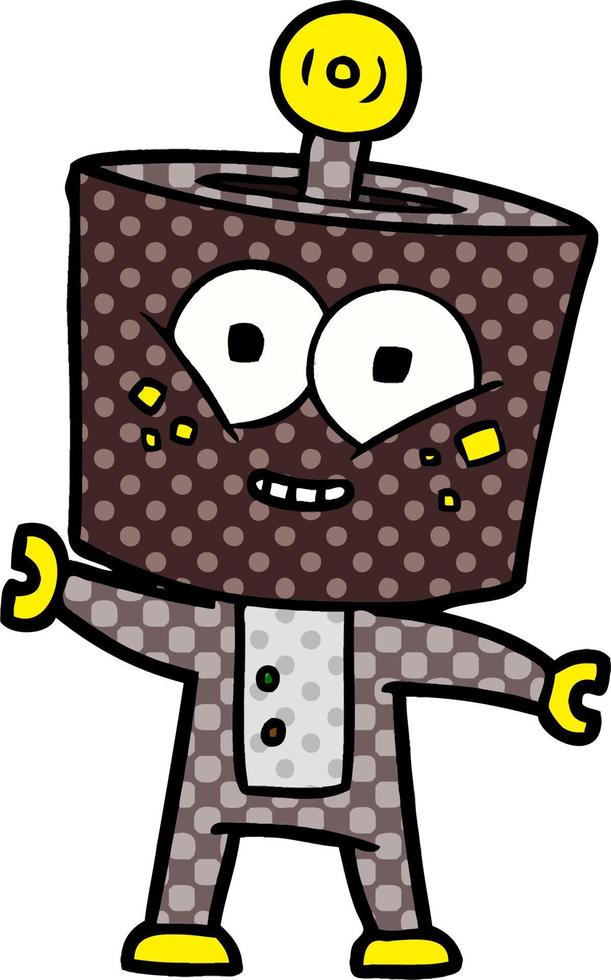 happy cartoon robot vector