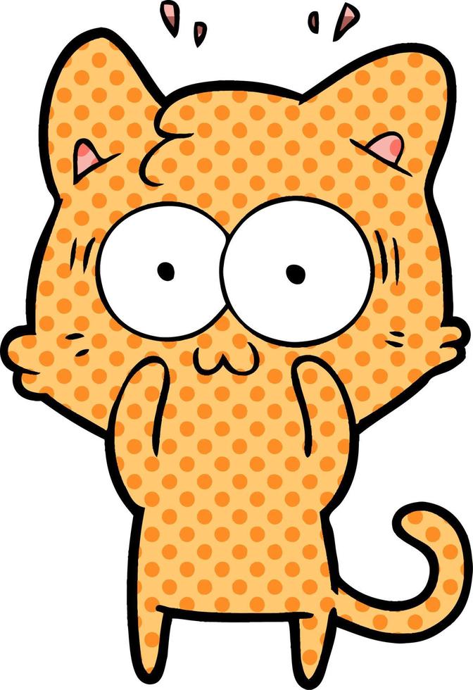 cartoon surprised cat vector