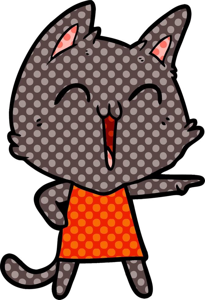 happy cartoon cat vector