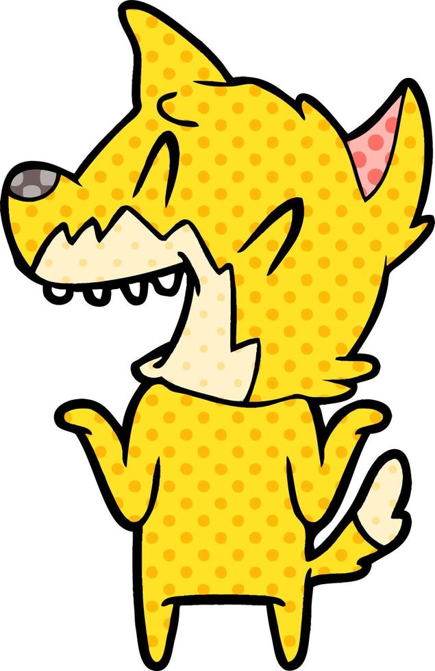 laughing fox cartoon vector