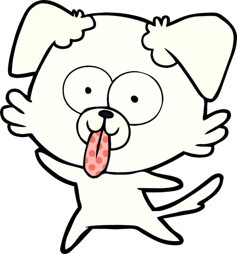 cartoon dog with tongue sticking out vector