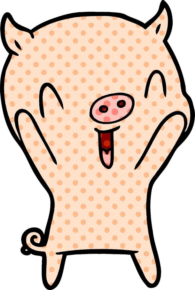 happy cartoon pig vector