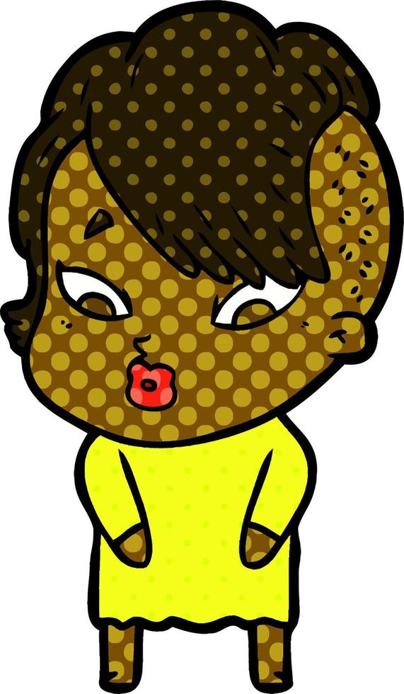 cartoon surprised girl vector