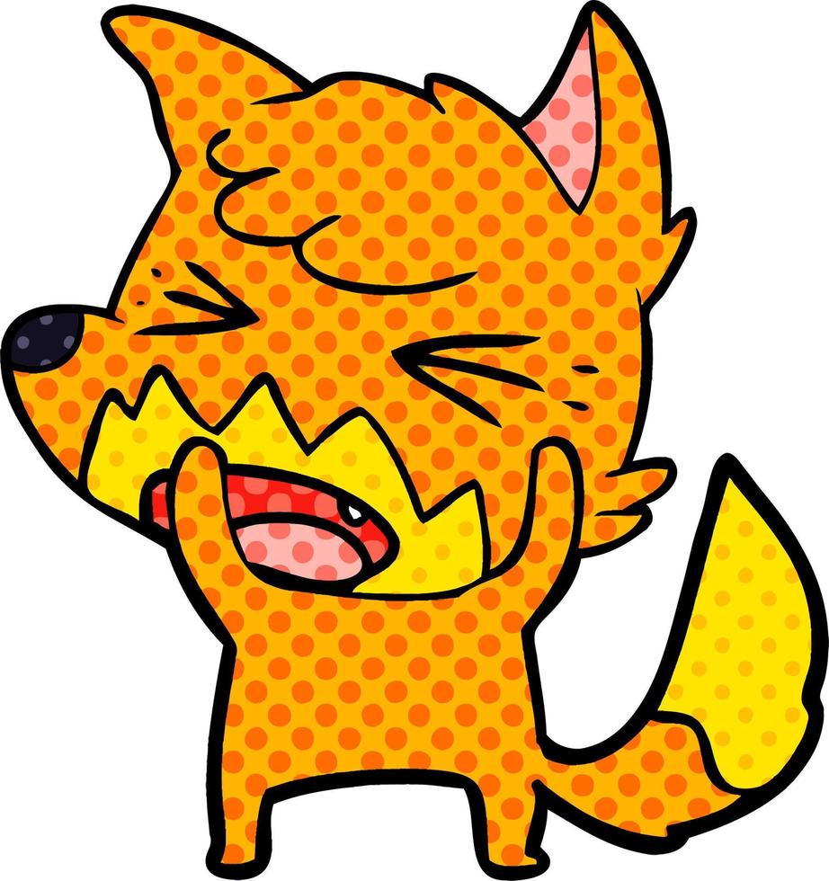 angry cartoon fox vector