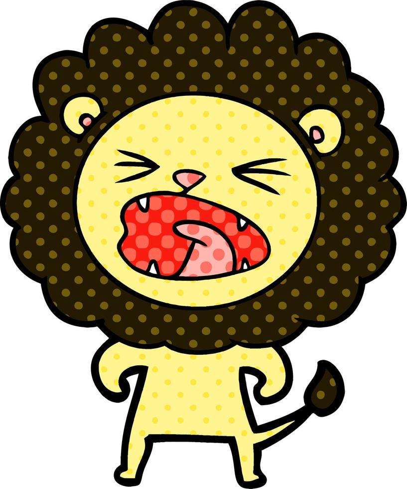 cartoon angry lion vector