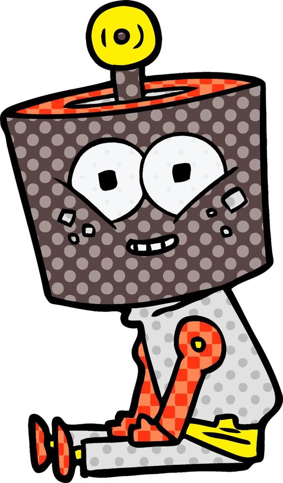 happy cartoon robot vector