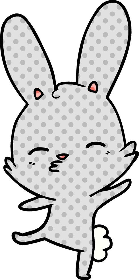 curious bunny cartoon vector