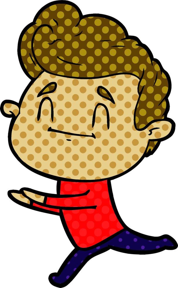 running cartoon man vector