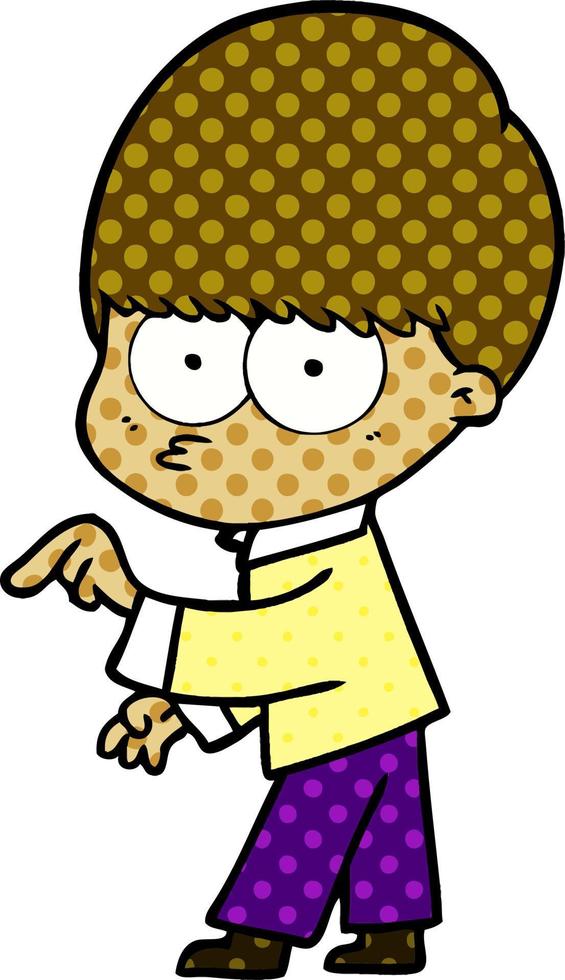 nervous cartoon boy vector