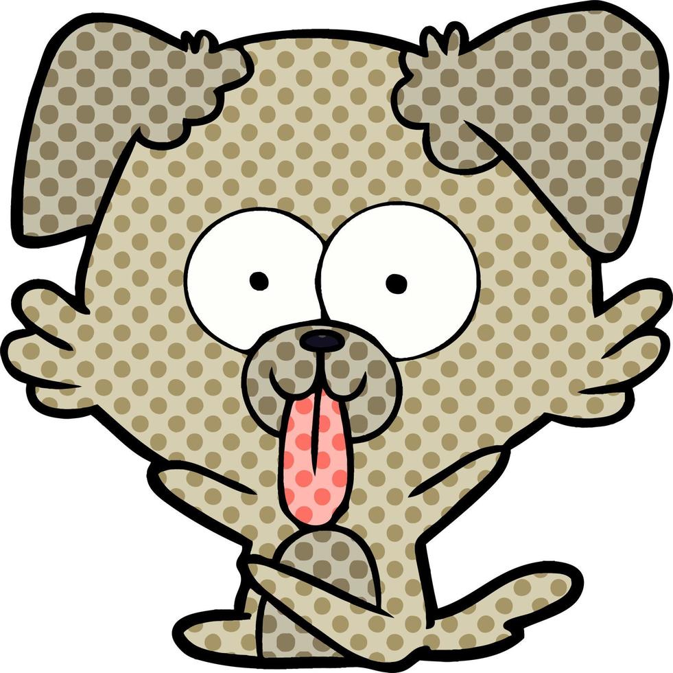cartoon dog with tongue sticking out vector