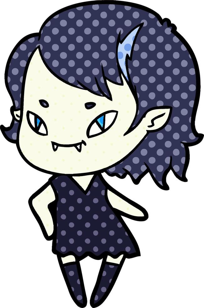 cartoon cool vampire girl vector