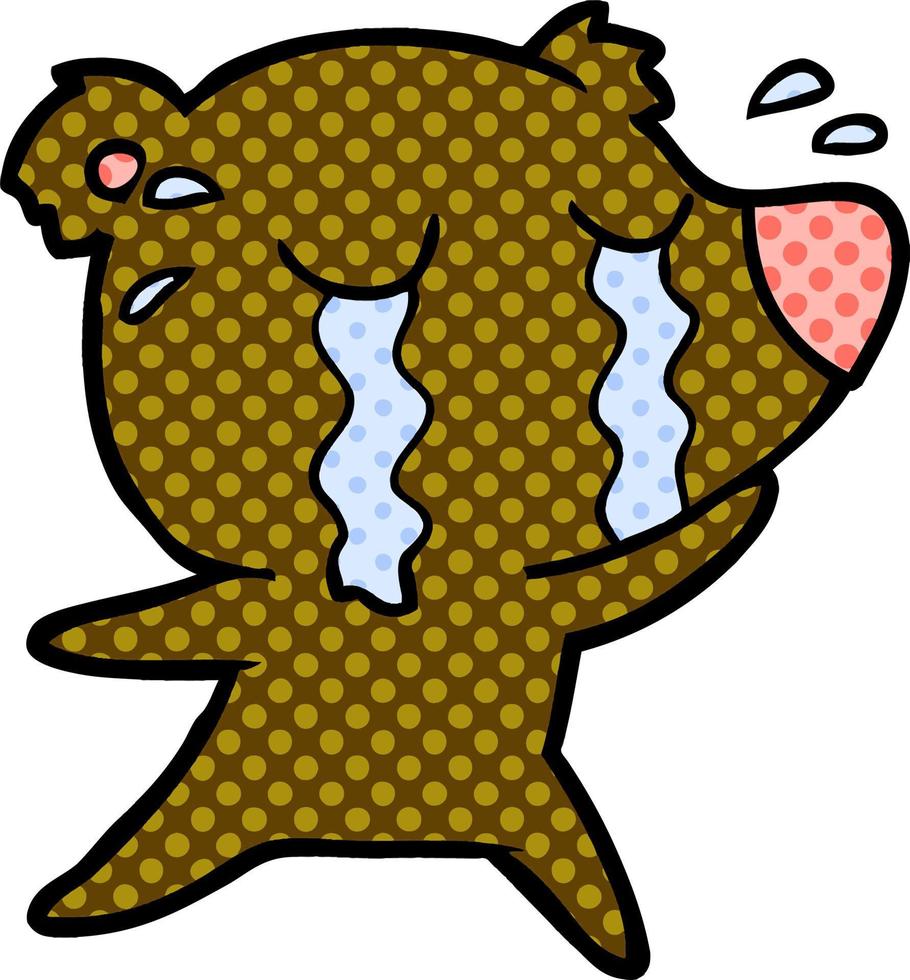 cartoon crying bear vector