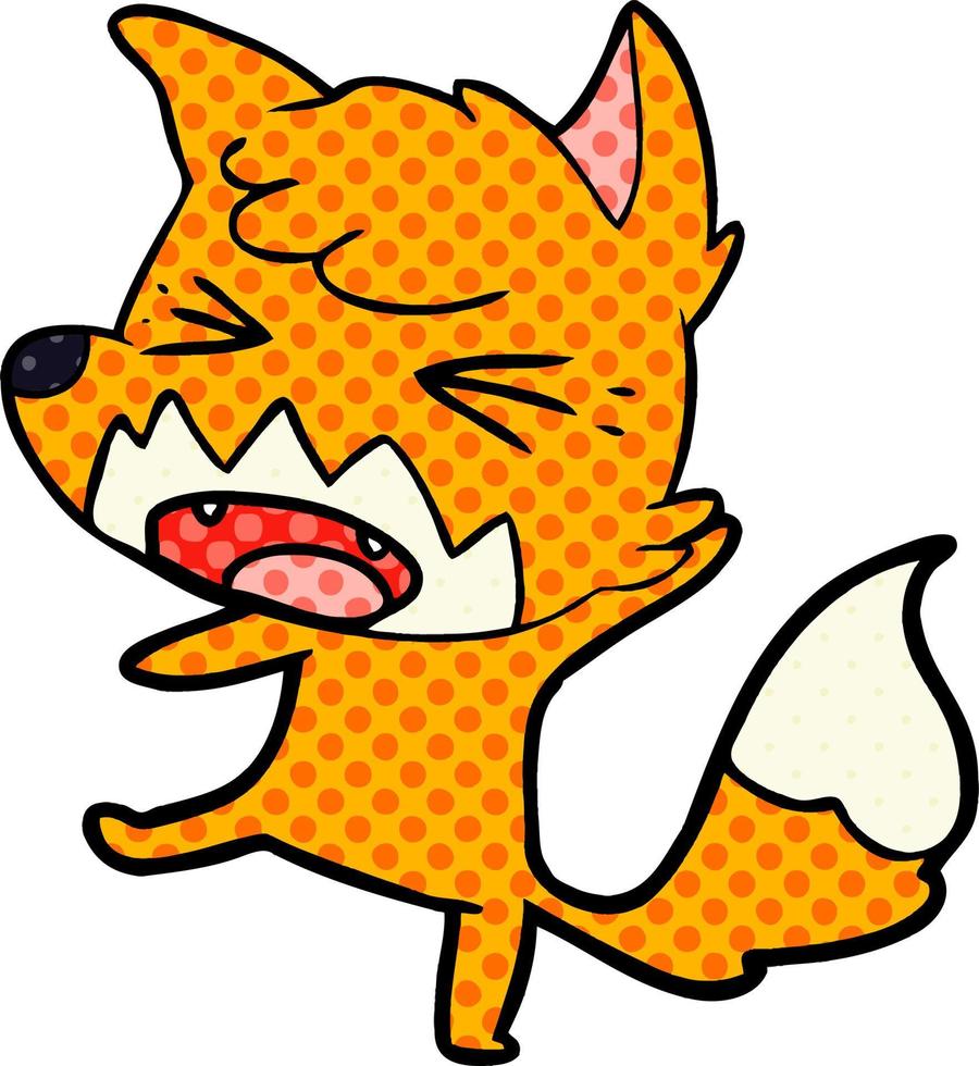 angry cartoon fox vector