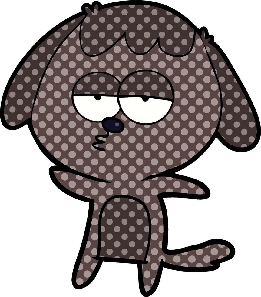 cartoon bored dog vector