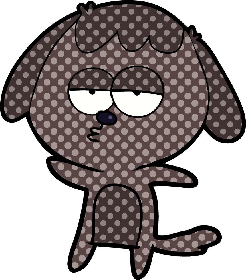 perro aburrido de dibujos animados vector