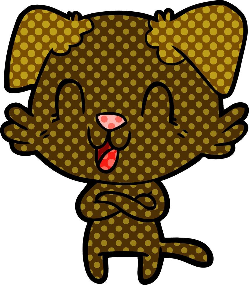 laughing cartoon dog vector