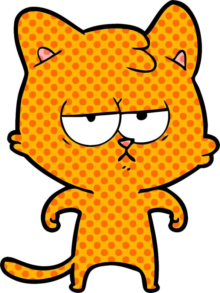 bored cartoon cat vector