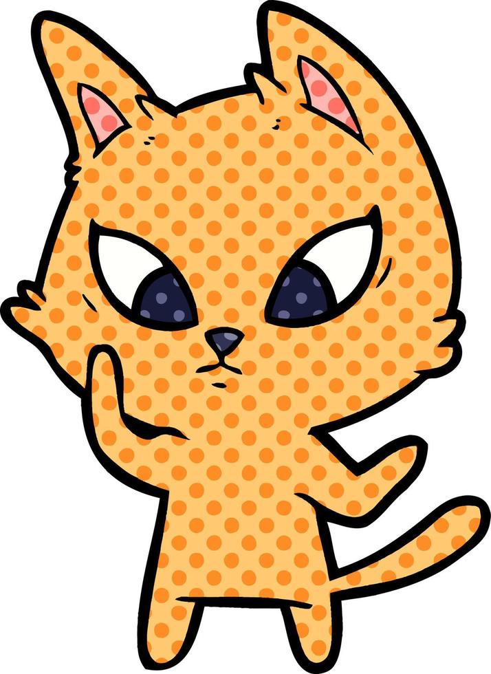 confused cartoon cat vector