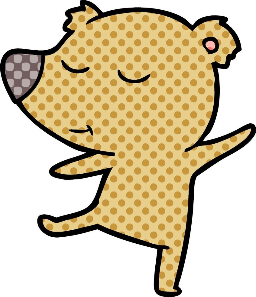 happy cartoon bear dancing vector