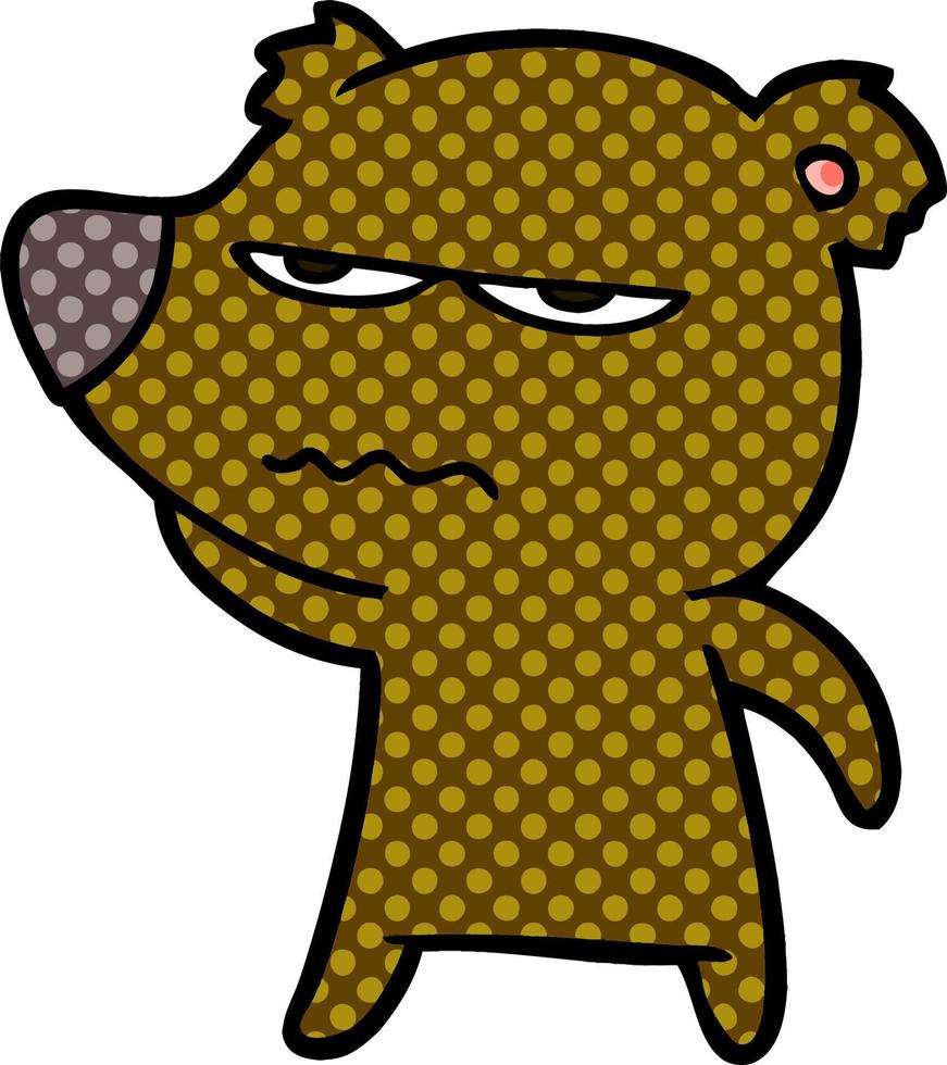 dibujos animados de oso enojado vector