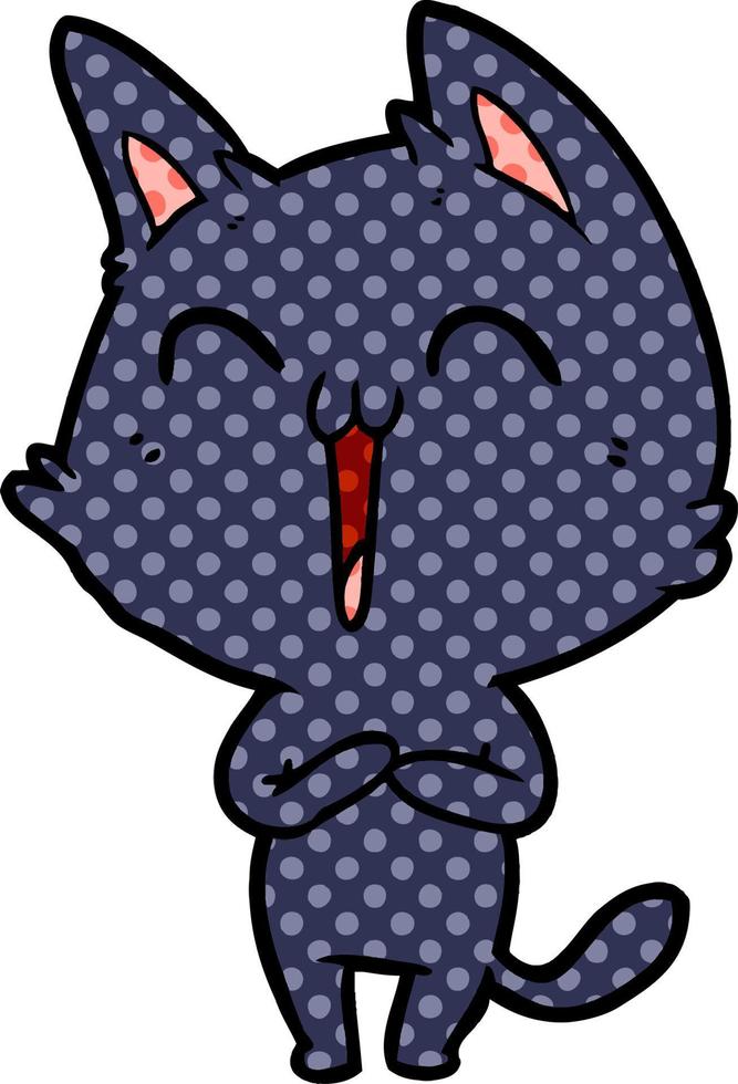 happy cartoon cat vector