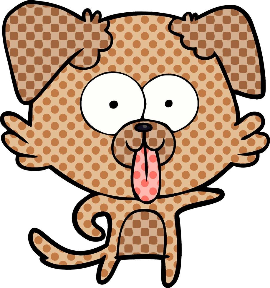 cartoon dog with tongue sticking out vector