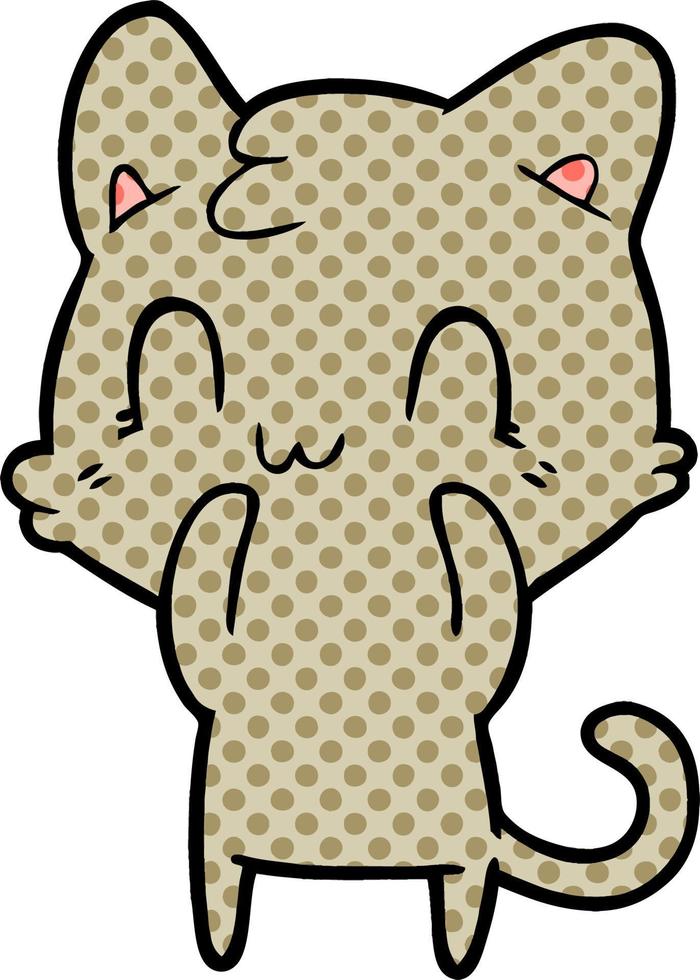 cartoon happy cat vector